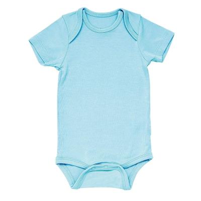 China High Quality Short Colors Infant Bamboo Soft Organic Cotton Solid Baby Romper Summer Sleeve Baby Onesie Baby Jumpsuit for sale