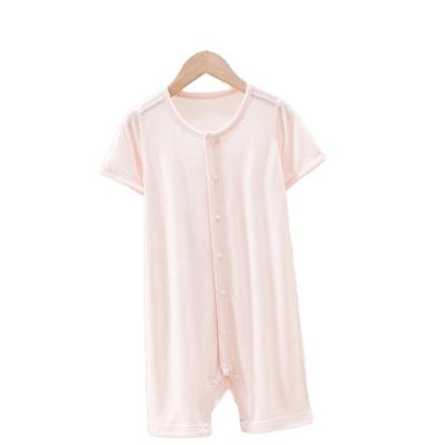 China Cozy Baby Clothes Bamboo and Cotton Fashion Summer Short Sleeve Baby Romper Solid Color Solid Color Kids Boys Girls Clothes Infant Jumpsuits for sale