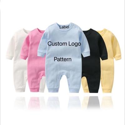 China Customized Long Sleeve Baby Romper Snap Button High Quality Long Sleeve Cotton Cute Kids Romper For 0-18 Months Newborn Baby Romper for sale