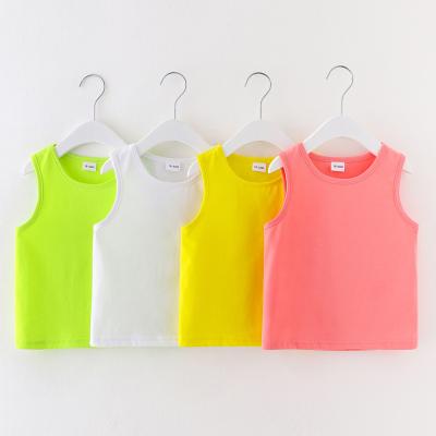 China 2022 Amazon New Arrival Summer QUICK DRY Baby Clothes 100% Sleeveless Baby Vest Cotton Baby Vest Girls T-shirt for sale