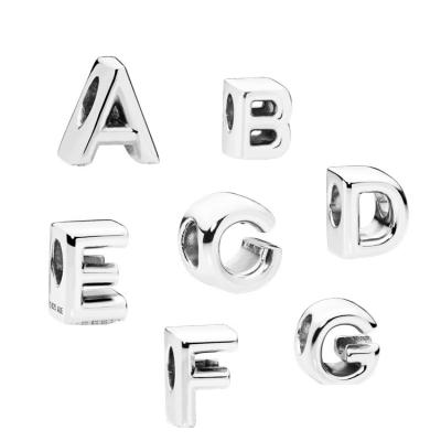 China Custom High Quality Silver BOHEMIA S925 A-Z 26 Custom Letter Beaded To Charm Pandoraer Bracelet for sale