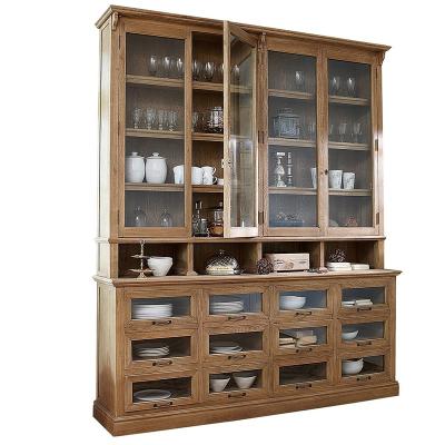 China Lastest Solid Wood Home Decor Cupboards Show Glass Wood Cabinet For Living Room for sale