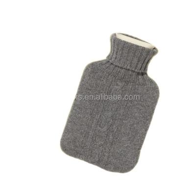 China Larger 2L Gray PVC Hot Water Bottle With Knitted Sweater Cover for sale