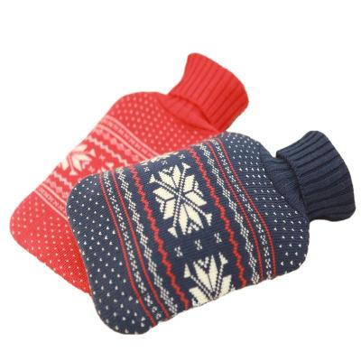 China 2023 New Design Natural Rubber Fit Man's Rubber Hot Water Bottle With Knitted Cover From Yangzhou BSCI Audited Factory for sale