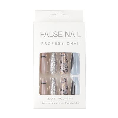 China Easy Apply RTS Nail Supplies French Acrylic Luxury Ballerina Stiletto Wholesale False Nail Full Cover Press On Artificial Finger Nails for sale