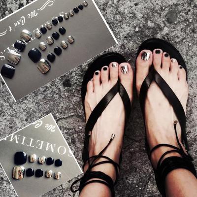 China Easy Apply RTS Ins Hot Sale Professional Classical Artificial Toe Nails Pink Nude Acrylic French Tip Press On Nails For Nail Salon for sale