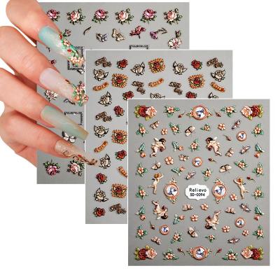 China Easy RTS High Quality Professional Nail Art DIY Accessories European Style Manicure Decoration Nail Sticker For Nail Salon for sale