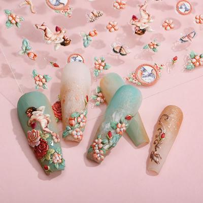 China Easy RTS 3D Designer Nail Art Decals Adhesive Stickers Natural Nail Stickers For Nail Art Decorations for sale