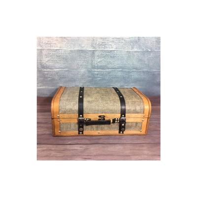 China Antique Imitation Home Decor Art Collectibles Custom Printed Wooden Luxury Vintage Suitcase for sale