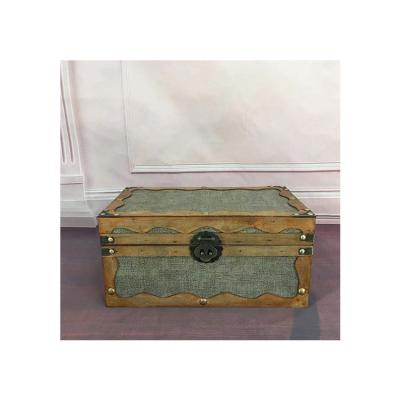 China Vintage Antique Home Decor Imitation Custom Printed OEM Clothes Wooden Storage Treasure Chest Storage for sale