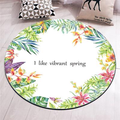 China Stain Resistant Custom Non Slip Super Absorbent Alfombra Bohemia PVC Round Carpets Flowers Logo Shower Mat Diatom Mud Door Mat Wholesale for sale