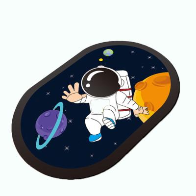 China Stain Resistant Simple Modern Non Slip Absorbent High Shower Mat Spaceman Pattern Cartoon Bathroom Carpet With Diatomite for sale