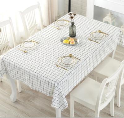 China Factory Style Wholesale Price Square Waterproof Solid Color Small Geometric PVC Tablecloth Waterproof And Oil-proof Tablecloth for sale