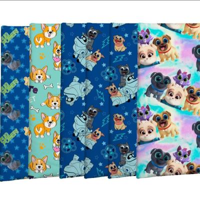 China Hot Sale Organic Digital Puppy Pals Cartoon Design Custom Printed Bamboo Fiber Fabric For Cloth for sale