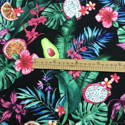 China Organic manufacturer wholesale tropical pattern lycra tank top fabric swimming polyester for clothes for sale