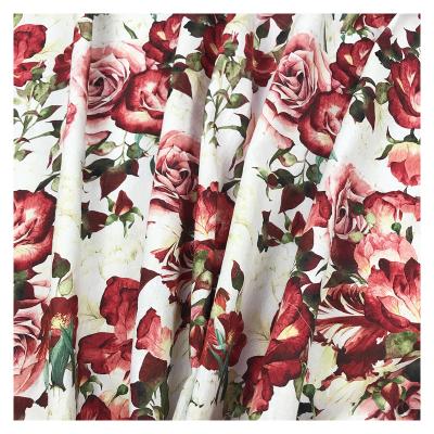 China Organic Plant Outlet Vibrant Flowers Design Custom Digital Printing 55% Linen And 45% Cotton Linen Fabric For Clothing for sale