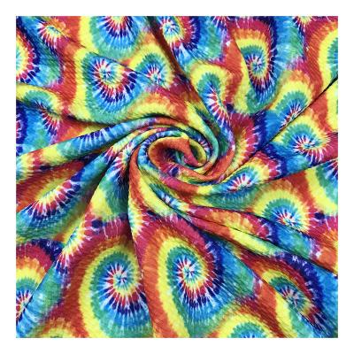 China Heat-insulating factory outlet custom rainbow tornado pattern bullet fabric spandex for garment for sale