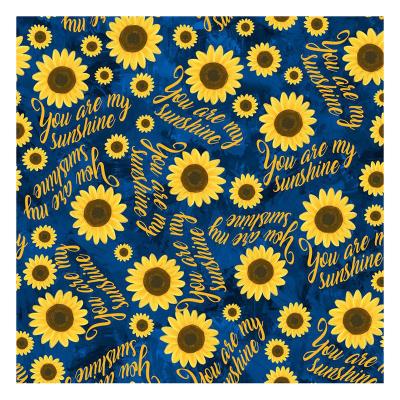 China Custom Factory Outlet Sunflowers Pattern Shimmer Bullet Fabric Heat-Insulation Digital Printed For Garment for sale