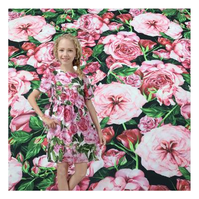 China Organic Factory Outlet Polyester Large Pattern Pink Chiffon Fabric 100D Custom Made 100% Chiffon For Garment for sale