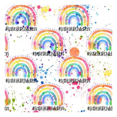 China Organic Factory Outlet Vibrant Rainbow Design Fabric Digital Printed Custom Ribbed Swimwear For Garment for sale