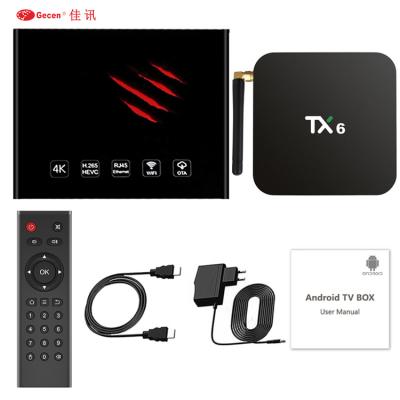 China Android Tanix H6 4g 32g 5ghz High Speed ​​Receiver 4gb Ram 2022 Allwinner Media Player 8k HDTV Support 4K TV Box 32gb Rom List Setup Tx 6 for sale