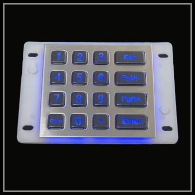 China Waterproof Metal Backlit Numeric Keypad Light Transmitting LED Light Emitting Keypad for sale