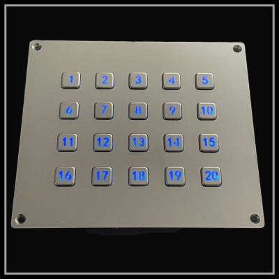 China Black Panel Backlit Numeric Keypad Stainless Steel Metal Translucent LED Lighted Keypad for sale