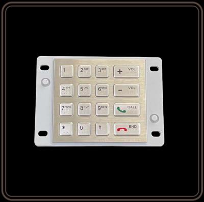 China 16 Keys Metal Numeric Keypad Stainless For Telecommunication Equipment for sale