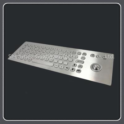 China Embedded Typa Industrial Keyboard With Trackball 304 Stainless Steel Material for sale