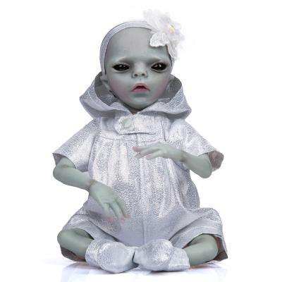 China Cartoon Toy NPK 14inch Alien Reborn Baby Finished Doll As Picture Doll High Quality Detailed Handmade Painted Collectible Blue Babies for sale