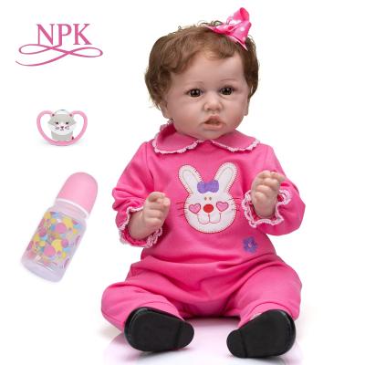 China Boneca Soft Baby Doll Toy NPK 55CM Cartoon Dolls Full Body Silicone Premie Bebe Reborn Realistic Newborn Baby Doll for sale