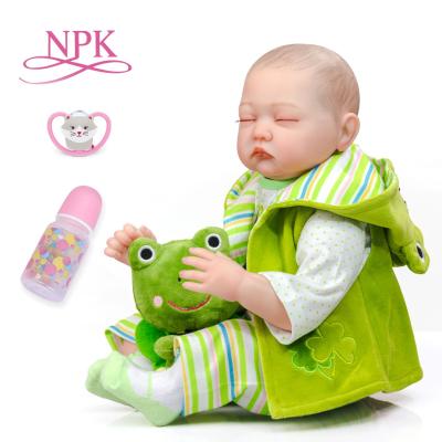 China Bebe Doll Reborn Baby Sleeping Realistic Cartoon Toy NPK 55CM Soft Body Newborn Baby - Doll Baby Toys For Kid Gift for sale