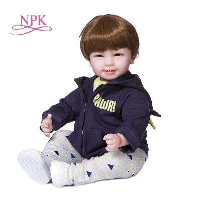 China Cute Cartoon Toddler Baby Boy Toy NPK 55CM Body Toys Newborn Child Doll Realistic Reborn Soft Cuddly Babies for sale