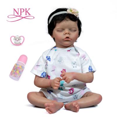 China Cute Cartoon Toy NPK 50CM Body Baby Toys Lovely Baby B Black Baby Reborn Soft Handmade Silicone Twin Doll for sale