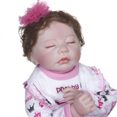 China Cute Toy NPK 45CM Bebe Girl Doll Reborn Soft Real Silicone Realistic Cuddly Body Touch Cartoon Doll For Kids Baby Toys for sale