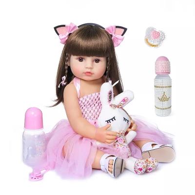 China Very soft baty baby doll bebe doll toddler toy 55cm NPK cartoon girl princess reborn full body silicone girl doll for sale