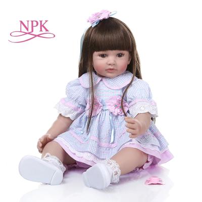 China Cartoon Toy NPK 60CM Large Size Silicone Reborn Baby Dolls Toys Cloth Body Toddler Reborn Babies Newborn Dolls For Kids Best Friend for sale