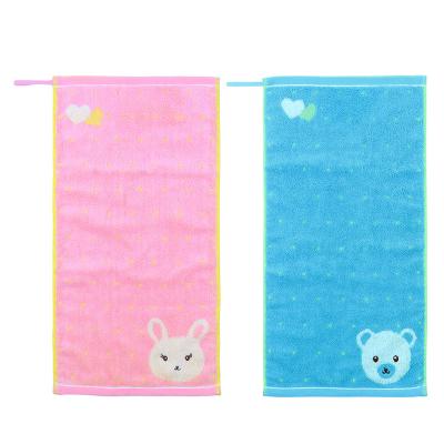 China Sustainably High Quality Animal Print Cotton Kids Face Towel Soft Absorbent And Quick-drying Child Towel for sale