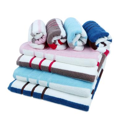 China China Factory Wholesale Cotton Viable Super Soft Terry Face Towel Border Yarn Bath Towel Set Absorbent Soft Absorbent Set for sale