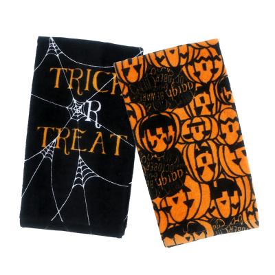 China Pumpkin Printing Kitchen Tea Towel Viable Personalized Hanging Towel Suitable For Halloween for sale