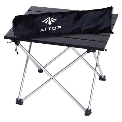 China Foldable Aitop Lightweight Camping Foldable Backpacking Table for Hiking BBQ Beach Small Folding Outdoor Camping Aluminum Mini Table for sale