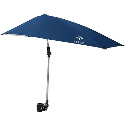 China Modern Adjustable Sun Shade Canopy Camping Chair Umbrella Outdoor Beach Umbrella Patio Camping Umbrella with Universal Clamp for sale