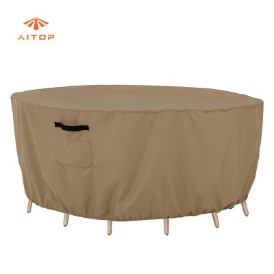 China Waterproof Tear Resistant Anti-UV Outside Round Patio Table  Cover Furniture Cover for sale