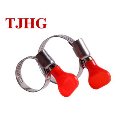 China Adjustable Pipe Clamp Plastic Handle Germany Type Pipe Clamp Galvanized for sale