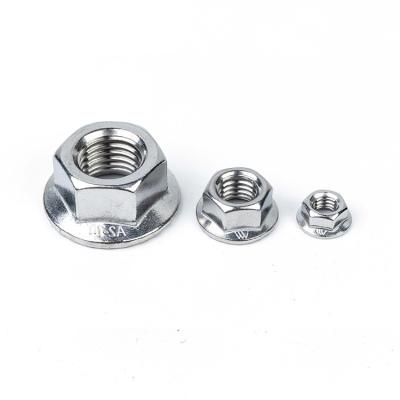 China Retail Industry Stainless Steel Hexagon Flange Nut DIN6923 M4 M5 M6 M8 M10 M16 Thread Size for sale