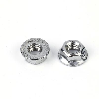 China 304 Stainless Steel M5 M8 M10 M12 Hex Nylon Lock Hex Flange Nuts for DIN6923 Standard for sale