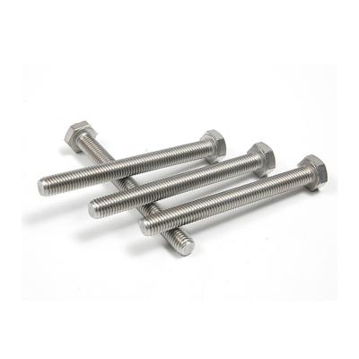 China 304 316 Full Threaded Hexagon Bolts DIN Standard Plain Finish Stainless Steel Fasteners for sale