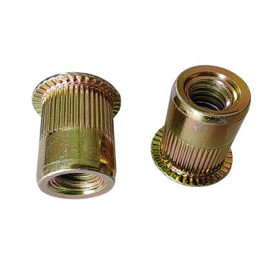 China Open Type M4-M5-M6-M8-M10 Corrosion Resistant Yellow Zinc Plated Carbon Steel Rivet Nut for sale