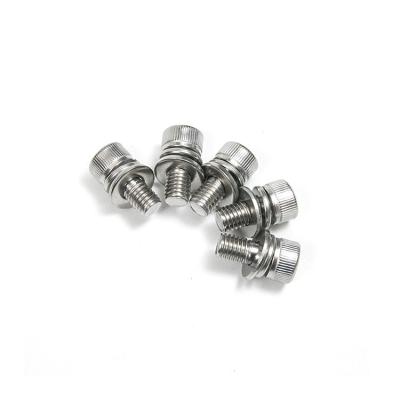 China Stainless Steel Hexagon Socket Cap Head Screws with Spring Washer and Plain Washers for sale