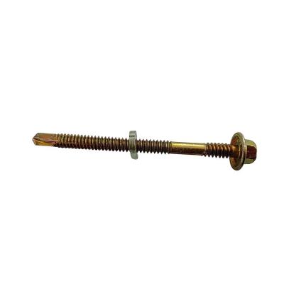 China Stainless Steel Self Drilling Tek Screw with PVC Rubber Washer GB Standard Yellow White Zinc Finish for sale